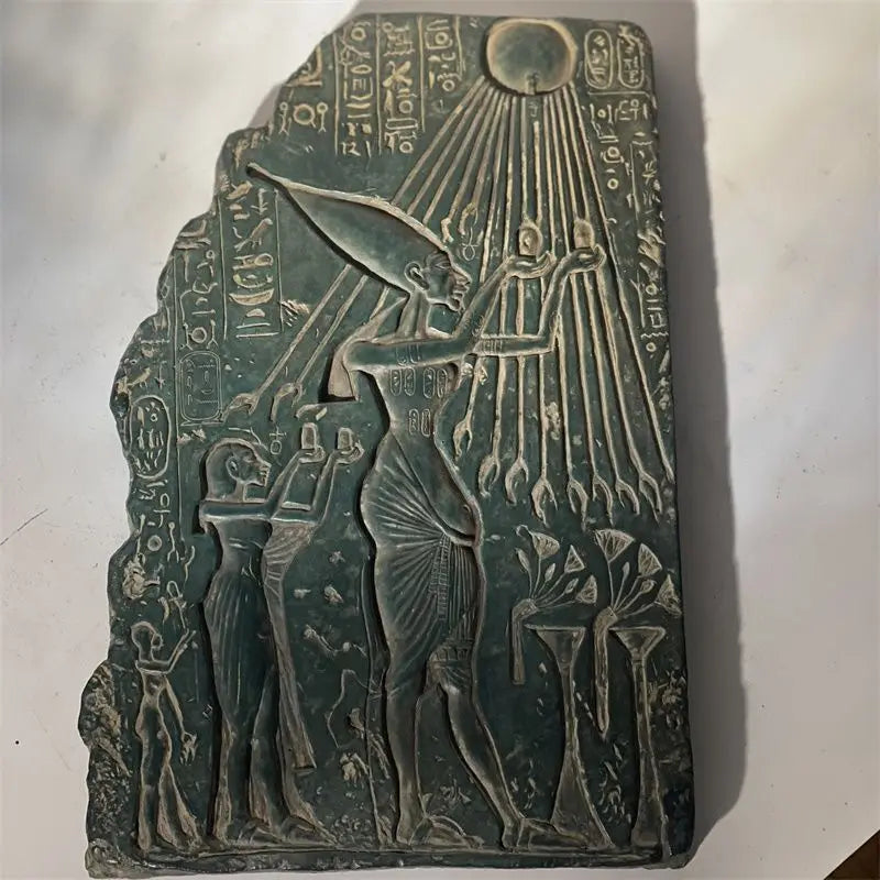 Ancient Egyptian Replica Collection – Statue, Relief Art & Jewelry Decor Set