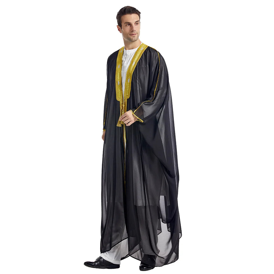 Eid Fitr Open Abaya – Men's Moroccan & Turkish Islamic Prayer Robe