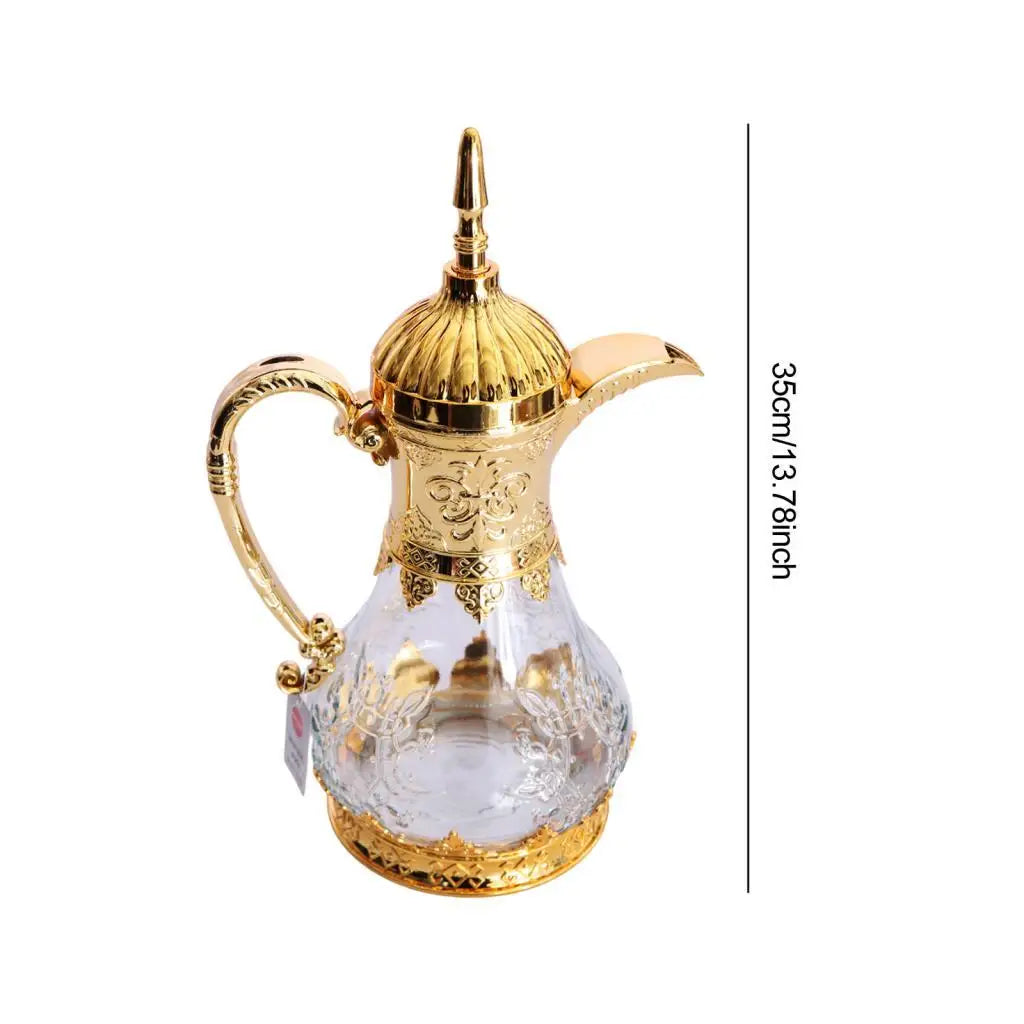 Arabic Glass Coffee Carafe – 1600ml Versatile Teapot for Eid, Travel & Gatherings