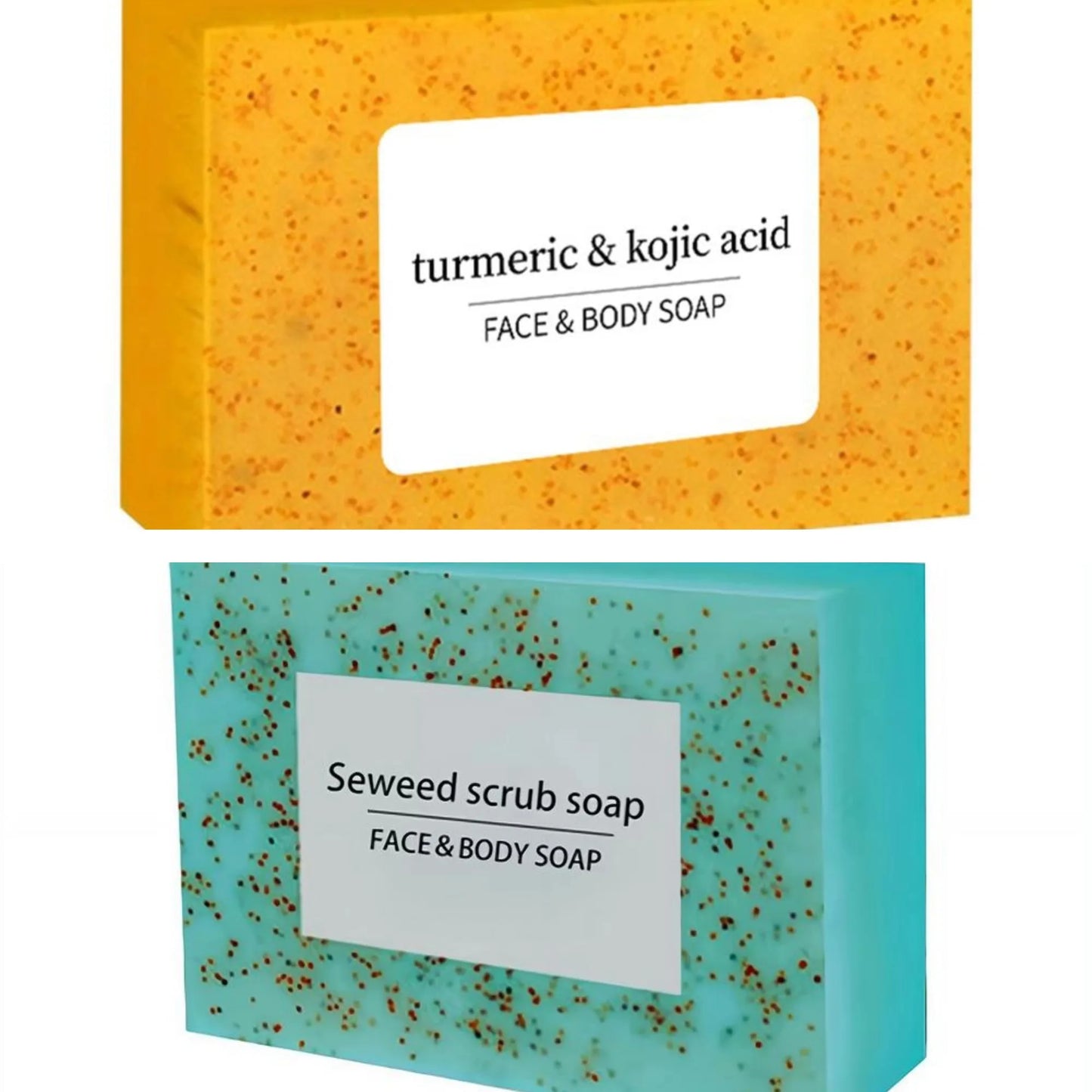 1/2PCS 100G Seaweed scrub particle soap is rich in vitamin E. It contains olive oil, which gently cleanses the face, moisturizes