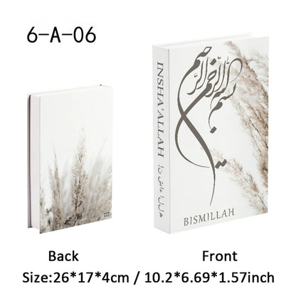 Islamic Kaaba Eid Mosque Luxury Decorative Books Storage Box Fake Book Interior Decoration Coffee Table Ornament Bedroom Decor