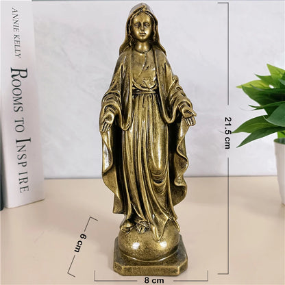 21.5cm Golden Virgin Mary Statues Big Resin Madonna Sculpture Christmas Decorations For Wedding Office Christmas Gift