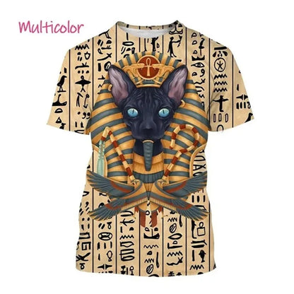 Horus Eye & Pharaoh 3D T-Shirt – Unisex Egyptian Streetwear Summer Tee