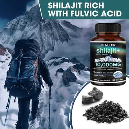 Himalayan Original and Pure Shilajit Capsules, Rich in Natural Fulvic Acid and 85+ Trace Minerals, Gluten Free Supplement
