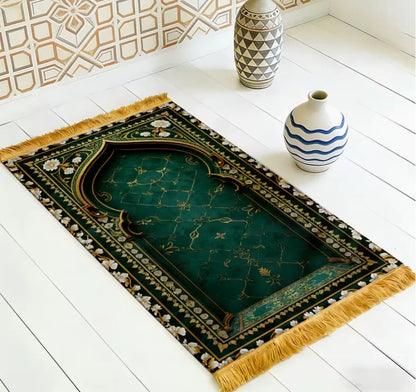 2D Flat Prayer Mat Night Sky and Mosque Rug Lightweight Travel Foldable Portable Ramadan Eid Mubarak Prayer Mat, 2D Flat