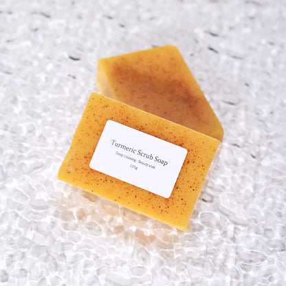 Natural Turmeric Kojic Scrub Soap Cleansing Bath Soap Oil Control & Whitening Kojic Turmeric Soaps for Face,Bath, Body