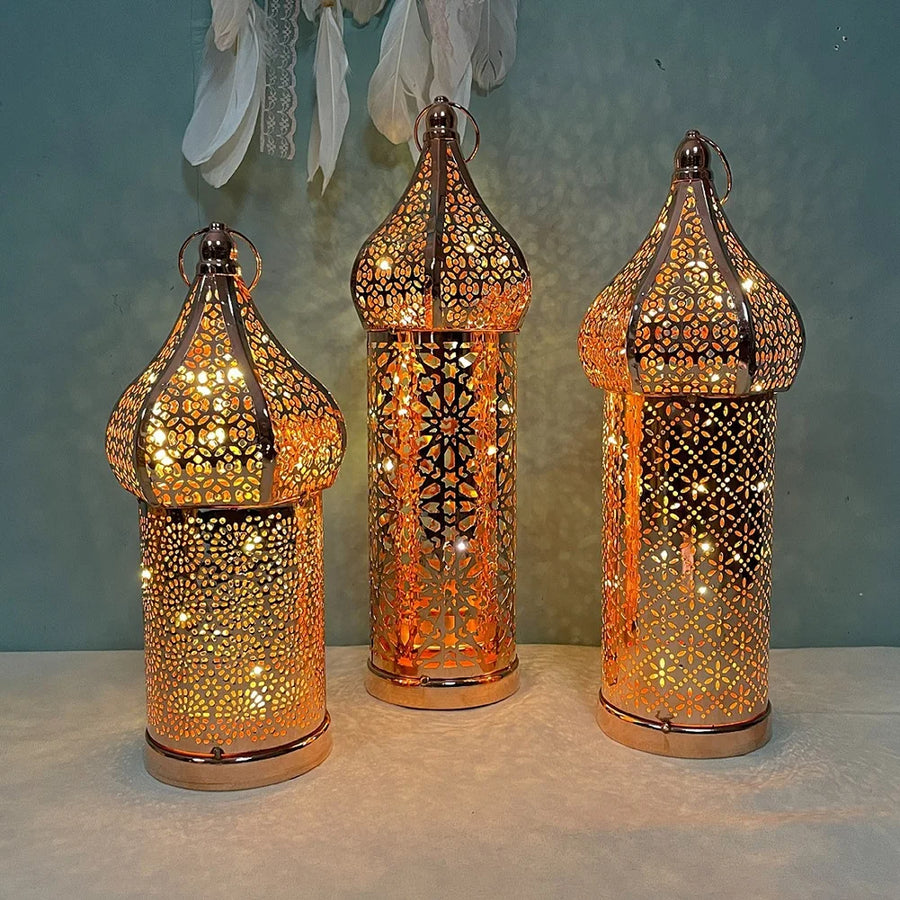 The Golden Lantern – Moroccan Hollow Iron Ramadan Light