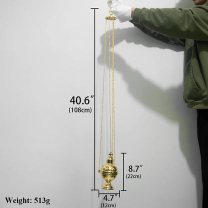 New2026 Eastern Orthodox Church Censer With Bells Gold Plated Hanging Incense Burner Church Home Decoration Orthodox Censer Gift