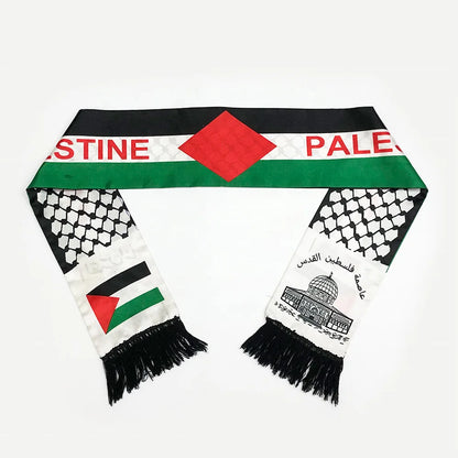 Aerlxemrbrae Palestine flag Custom Scarf palestine national day 14*130cm Scarf Printing Satin Palestinian Flag Scarf