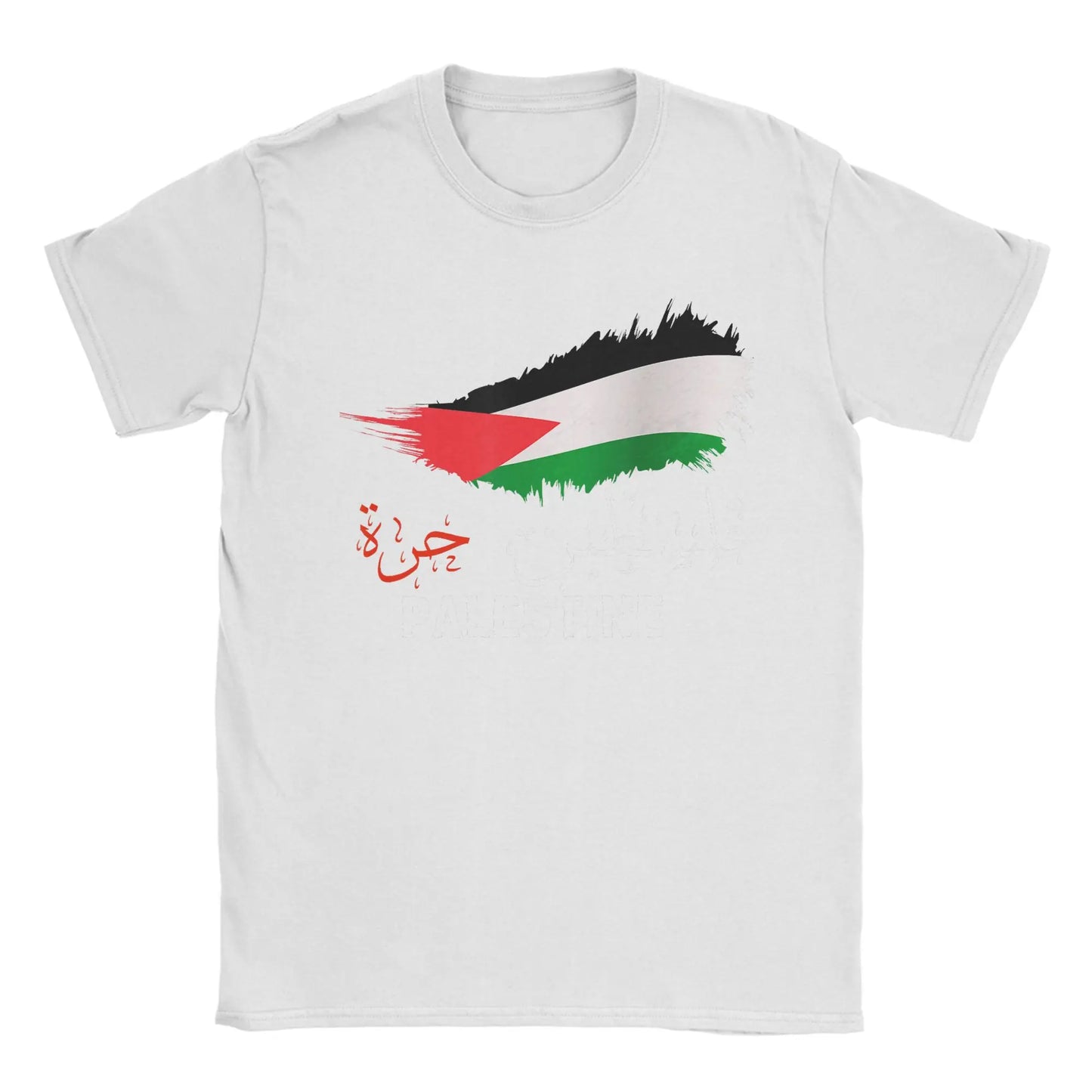 Vintage Gaza in Arabic Palestine Flag T-Shirt for Men Round Collar Pure Cotton T Shirts  Short Sleeve Tee Shirt 6XL Clothes