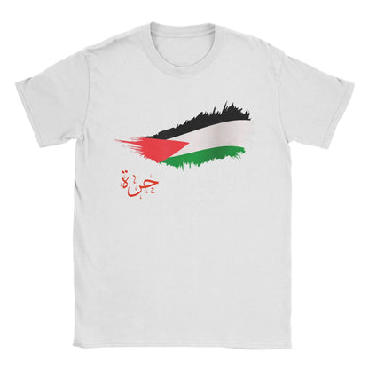 Vintage Gaza in Arabic Palestine Flag T-Shirt for Men Round Collar Pure Cotton T Shirts  Short Sleeve Tee Shirt 6XL Clothes