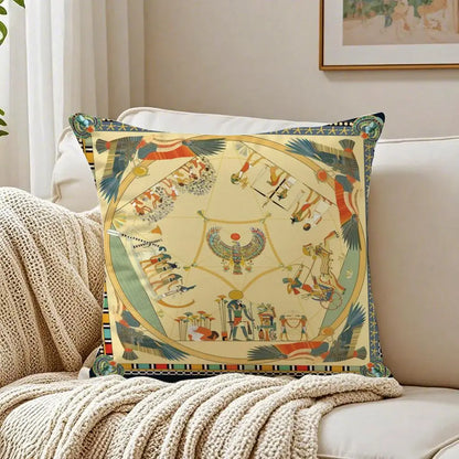 Pharaoh Cushion Cover – Egyptian Art Pillowcase, Anti-Dustmite Sofa Decor