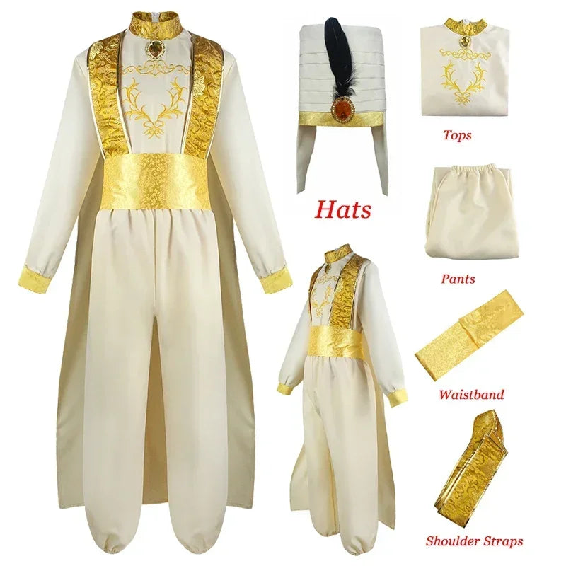 Disney Aladdin Cosplay Costume Aladdin Lamp Prince Costume Outfit for Adult Man Halloween Carnival Party Movie Cosplay Clothes