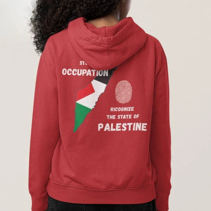 Fingerprint and Palestinian State Graphic Hoodies Gaza Solidarity Unisex Clothing Men Women Autumn Winter Daily Life Sweatshirts