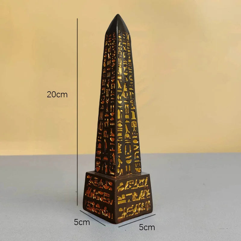 Isis & Obelisk Resin Sculpture – Ancient Egyptian Goddess of Motherhood & Marriage Decor