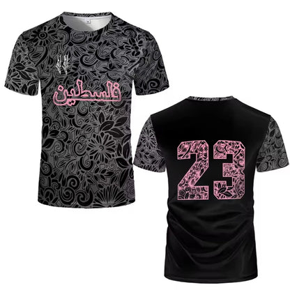 Palestine Football Jersey T Shirts Adult & Kids New Summer Digital Print Soccer Uniforms Casual Sports Palestinian Flag Gym Tops