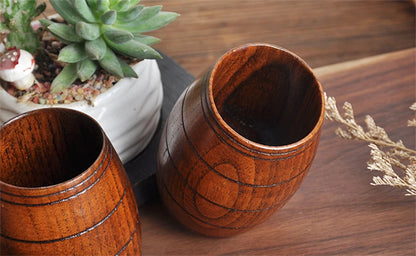 Handmade Spruce Wood Cups – Natural Big Belly Mug for Tea, Coffee & Milk