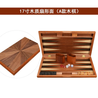 11/13/15/17/19 Inch Wooden Backgammon Set - Classic Board Game for Home & Party Entertainment
