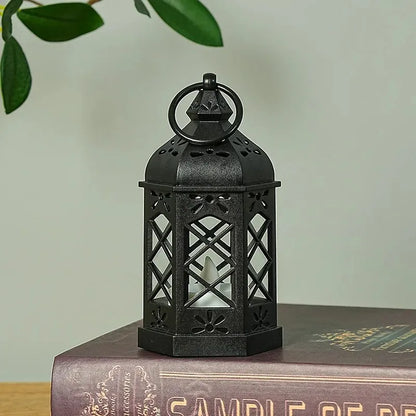 Retro Desktop Lamp Atmosphere Decoration Creative Gift Hexagonal Wind Candle Led Wind Lamp Portable Small Horse Lamp.