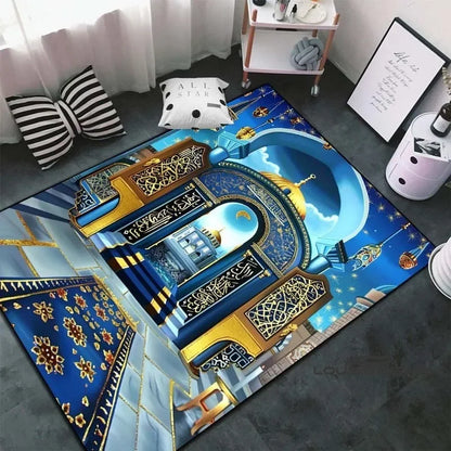 Soft Islamic Prayer Rug for Muslim Women, Elegant Carpet, Home Decoration Portable Prayer