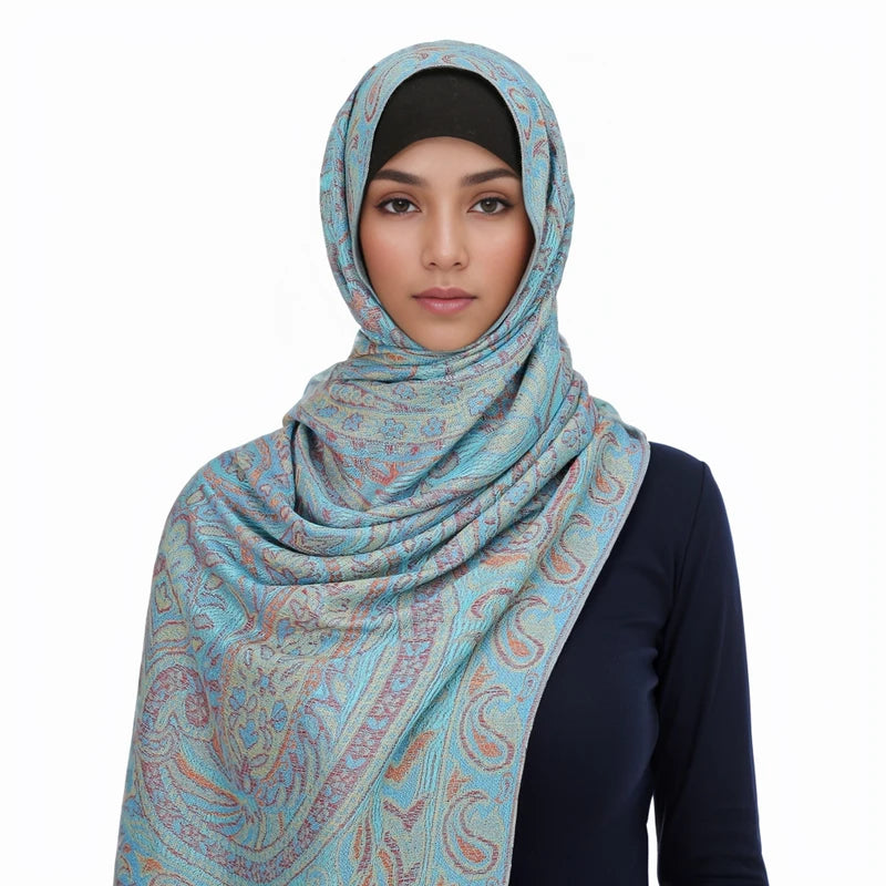 The Pashmina Veil – Long Cashmere Hijab Shawl for the Muslim Woman