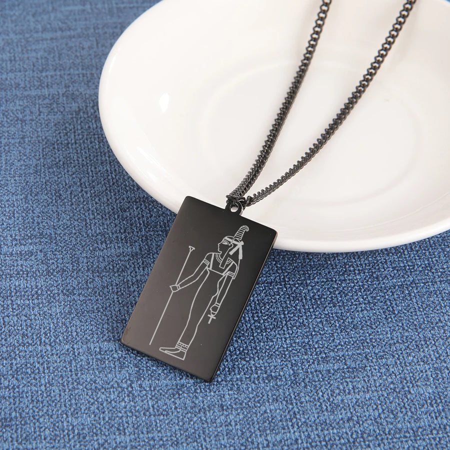 Ancient Egyptian Heritage Pendant – Stainless Steel Necklace of the Pharaohs