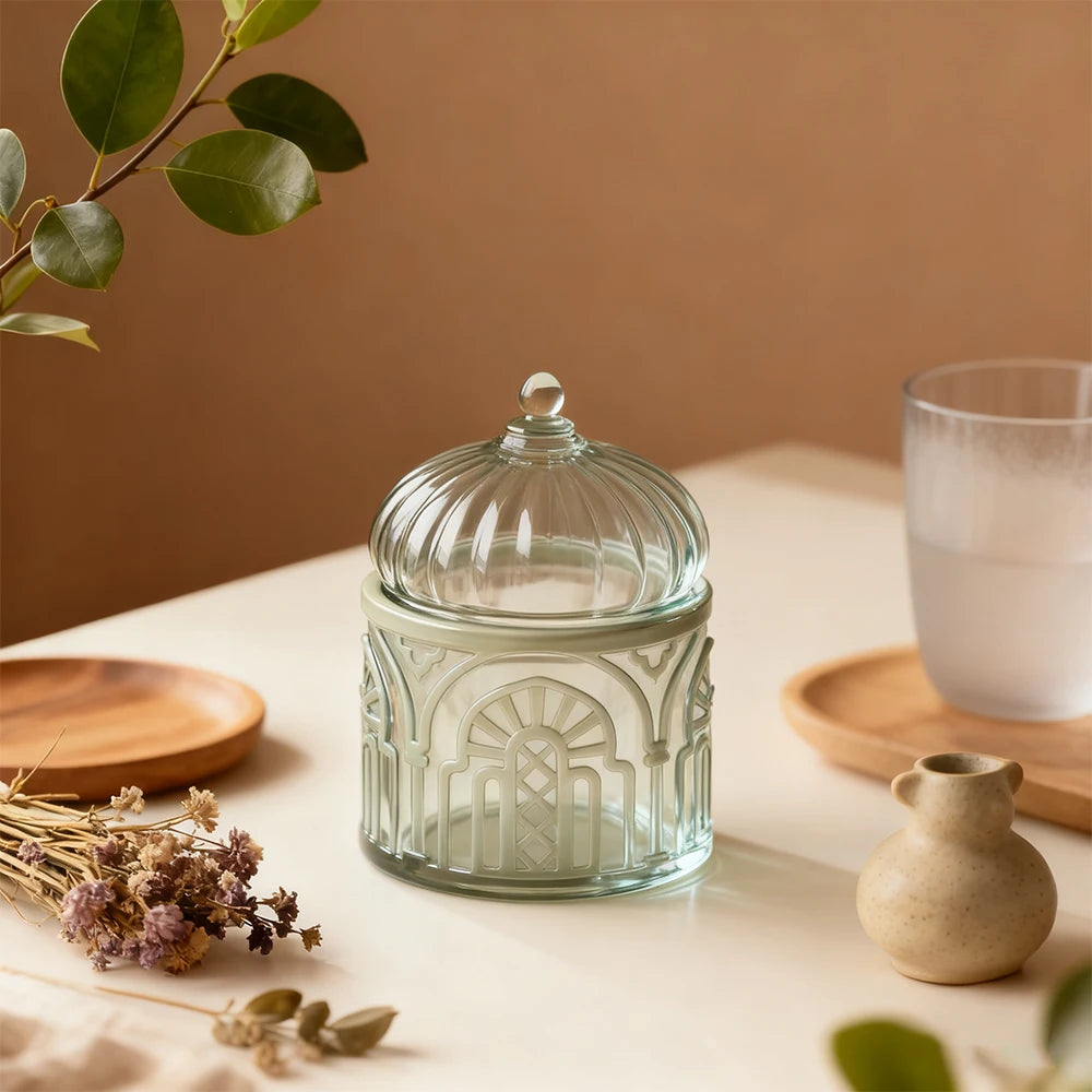 S0242 Novidades Islamic Style Storage Jar Resina Molde Jewelry Trinket Container Vase Box Candle Pot Mold with Lid for DIY Craft