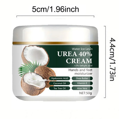 40% Urea + 2% Salicylic Acid Hand and Foot Cream, Highly Effective Moisturizer, Lightweight and Easily Absorbed, Locks in Moisture, Portable and Ready to Use Anytime, Leaves Hands and Feet Light and Smooth