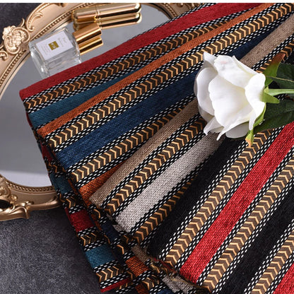148x100cm Thickener Chenille Jacquard Sofa Fabric Cloth Stripe Luxury Anti-Slip Sofa Cover Boho Fabric Set Luggage DIY Clothing