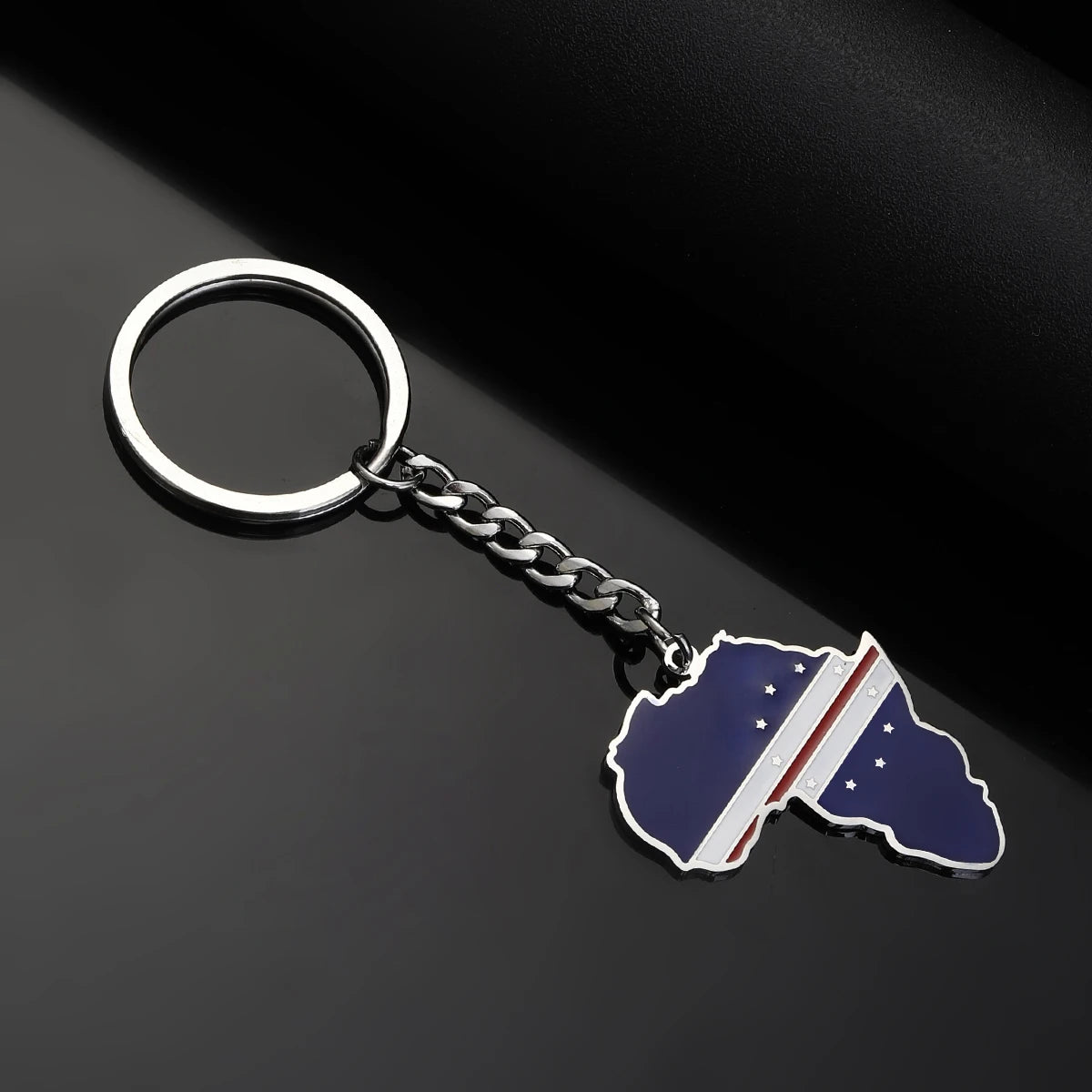 Africa Map Keychain – Stainless Steel Hip-Hop Jewelry, Morocco to South Africa