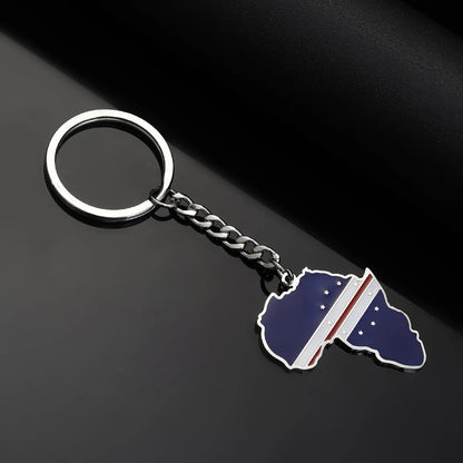 Africa Map Keychain – Stainless Steel Hip-Hop Jewelry, Morocco to South Africa
