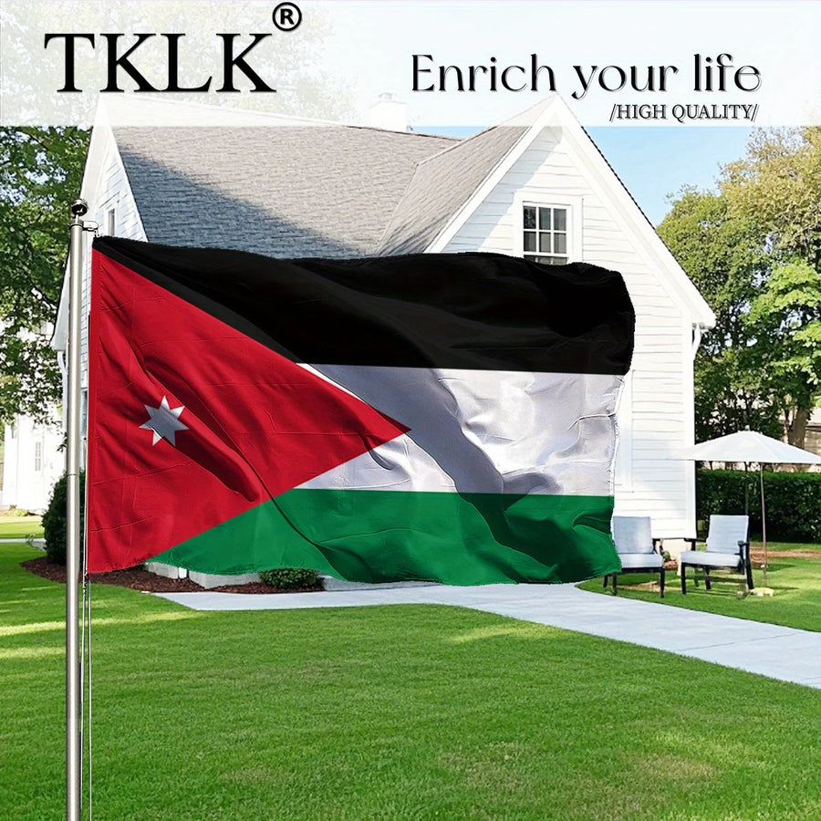 Jordan National Flag 90×150cm – Durable Polyester Banner, Weather-Resistant