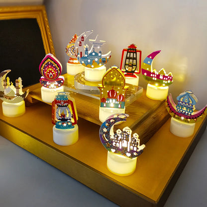 1Pc Home Eid Al Adha Al-Fitr Islam Middle East Muslim Party Decoration Candle Light 2026 Eid Mubarak Decor Ramadan Decoration