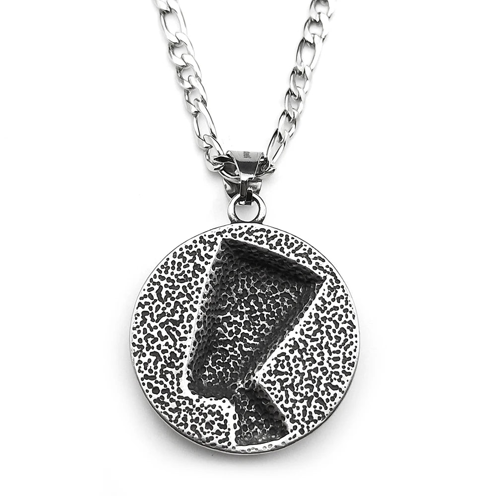 Nefertiti & Ankh Pendant – Titanium Steel Egyptian Cultural Symbol Necklace