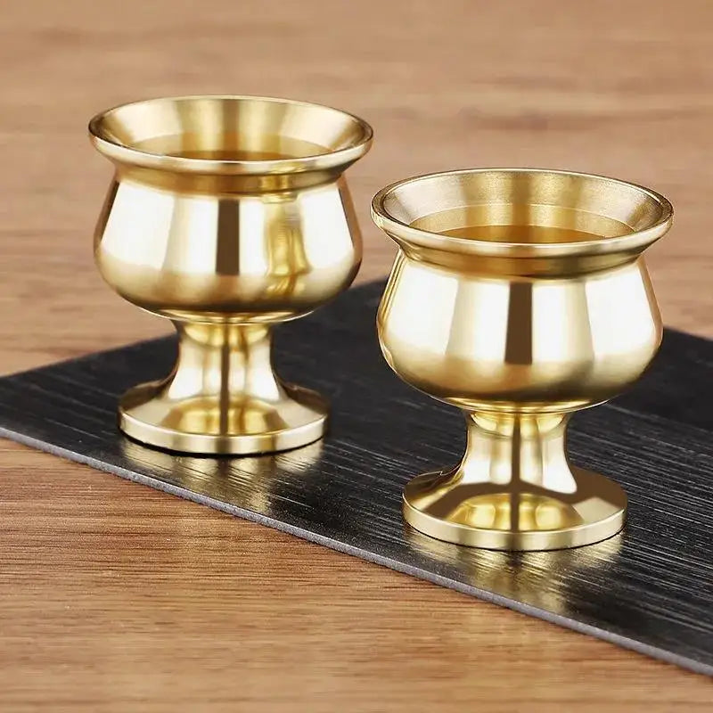 The Brass Vessel – Handcrafted Golden Offering Bowl