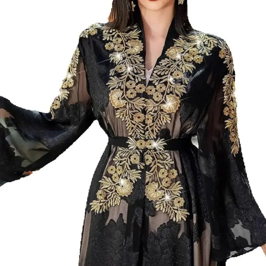Dubai Dream – 2-Piece Embroidered Kimono Set for the Muslim Woman