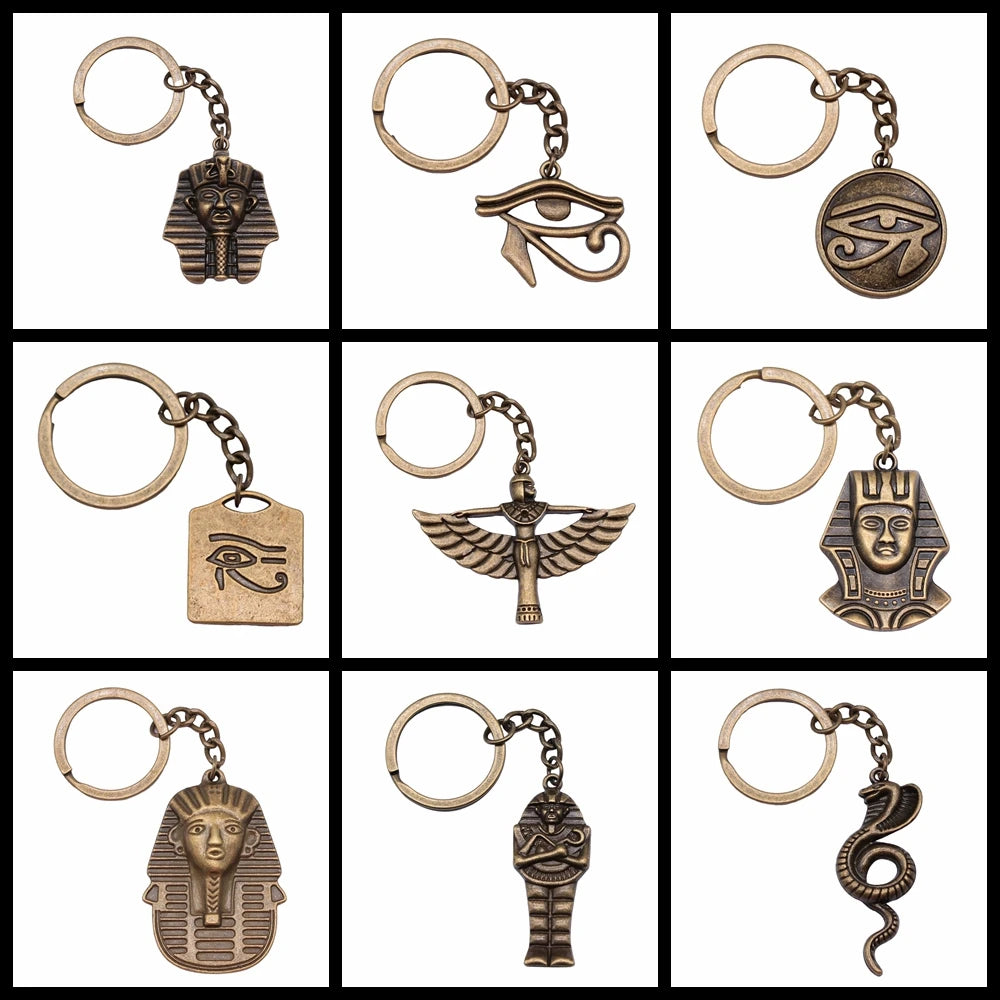 Eye of Horus & Pharaoh Keyring – Egyptian Charm, Creative Gift Accessory