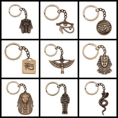 Eye of Horus & Pharaoh Keyring – Egyptian Charm, Creative Gift Accessory