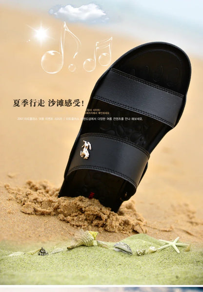 Casual Famous Brand Men Sandals outdoor Shoes Breathable Slippers Summer Flip Flops Beach Men Shoes Leather Sandalias Zapatos Ho