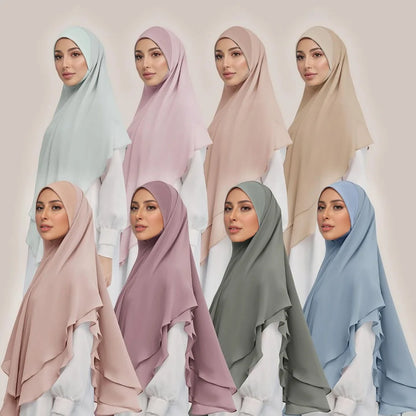 The Double-Layer Chiffon Instant Hijab – Effortless Elegance in Seconds