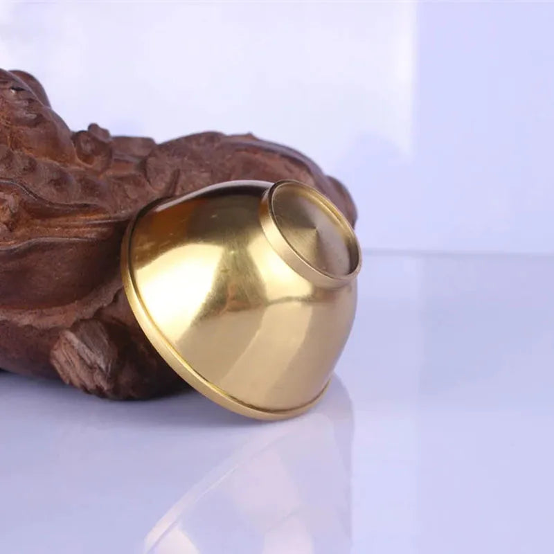 The Brass Vessel – Handcrafted Golden Offering Bowl