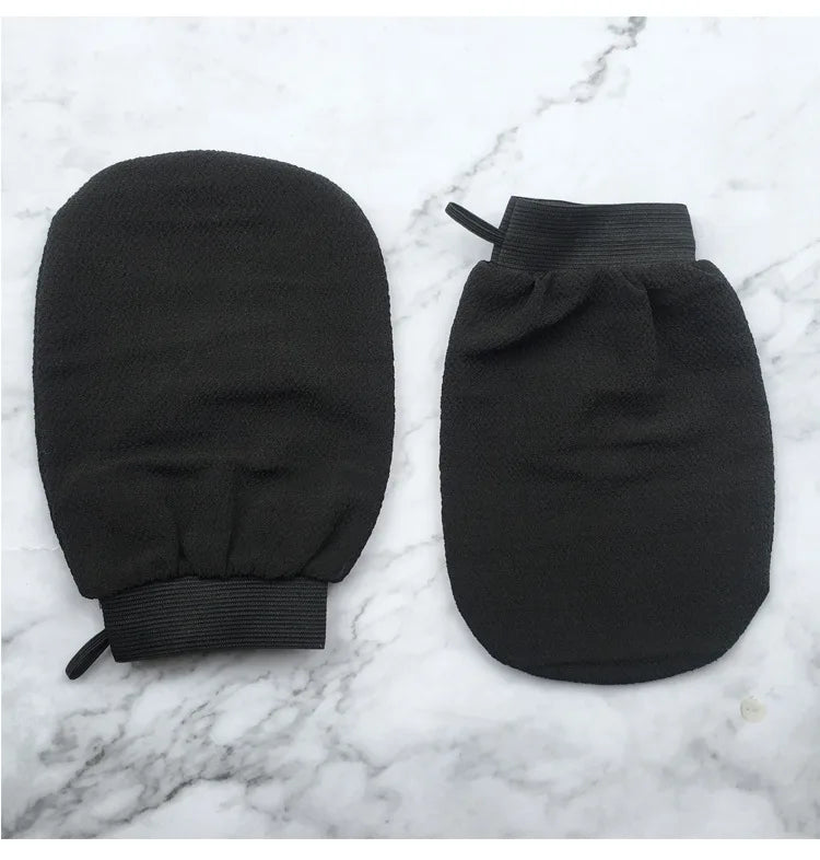 Single Piece Black Bath Towel Gloves Medium Sand Single Layer Double-Sided Massage Bath Towel Back Rub Bath Towel Exfoliate Dead Skin