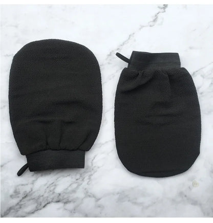 Single Piece Black Bath Towel Gloves Medium Sand Single Layer Double-Sided Massage Bath Towel Back Rub Bath Towel Exfoliate Dead Skin
