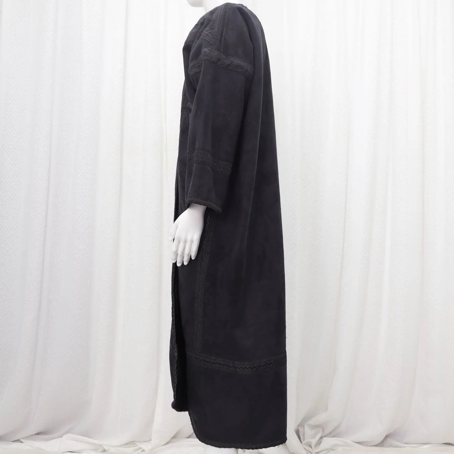 Wholesale Men's Scalp Abaya Men Winter Fur Thicken Suede Men's Robe Cardigan Bisht Muslim Coat Fleece Warm Islam Clothing