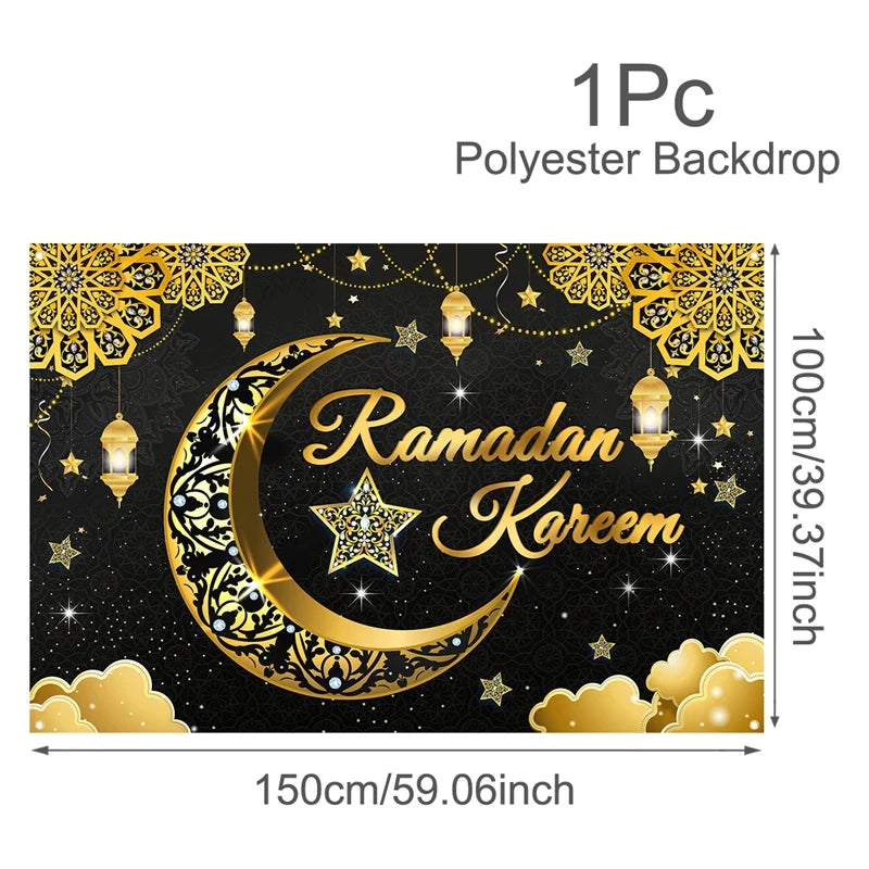 2026 Eid & Ramadan Backdrop Ramadan Kareem Eid Mubarak Party Photography Background Islamic Muslim Party Supplies Eid Al-fitr