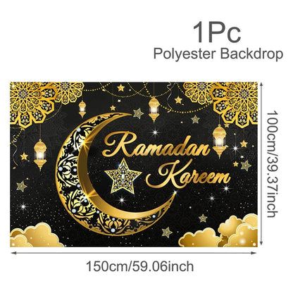 2026 Eid & Ramadan Backdrop Ramadan Kareem Eid Mubarak Party Photography Background Islamic Muslim Party Supplies Eid Al-fitr