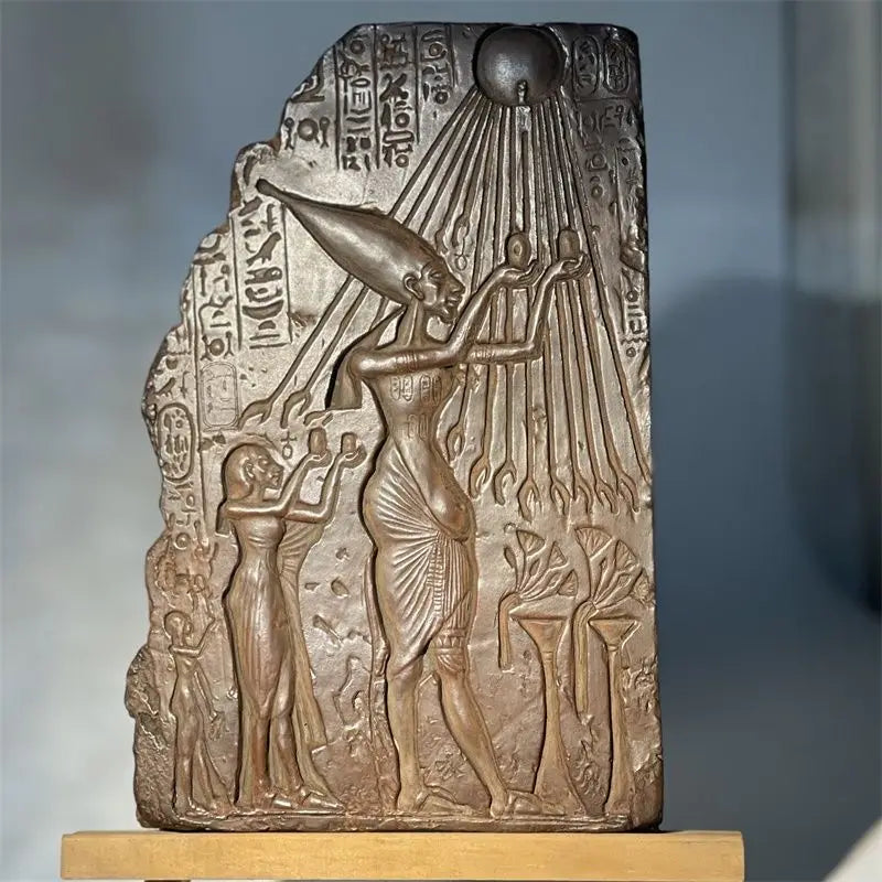 Ancient Egyptian Replica Collection – Statue, Relief Art & Jewelry Decor Set