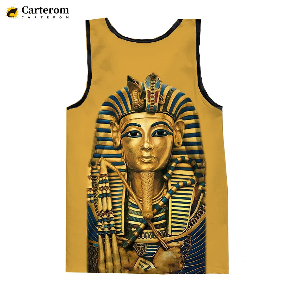 Egyptian God Pharaoh Tank Top – Men's Sleeveless Harajuku Oversized Streetwear