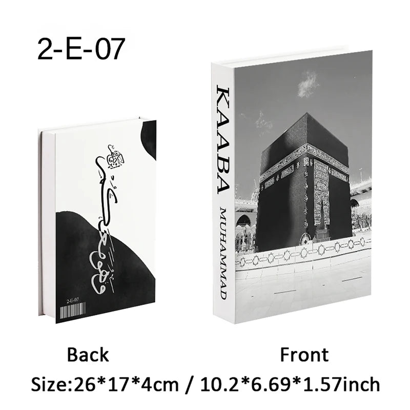 Islamic Ramadan Luxury Fake Book Storage Box Decorative Books Kaaba Mosque Muslims Arch Moroccan Coffee Table Shelf Home Decor