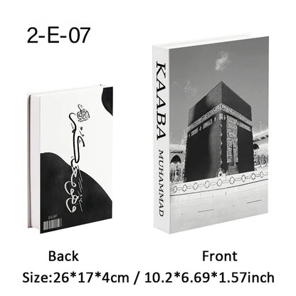 Islamic Ramadan Luxury Fake Book Storage Box Decorative Books Kaaba Mosque Muslims Arch Moroccan Coffee Table Shelf Home Decor